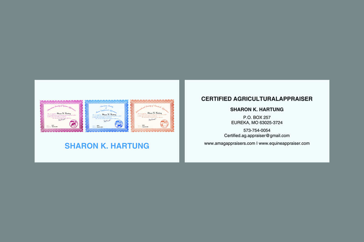 Business Card Design by diRtY.EMM for CERTIFIED AGRICULTURAL APPRAISER | Design #3417190