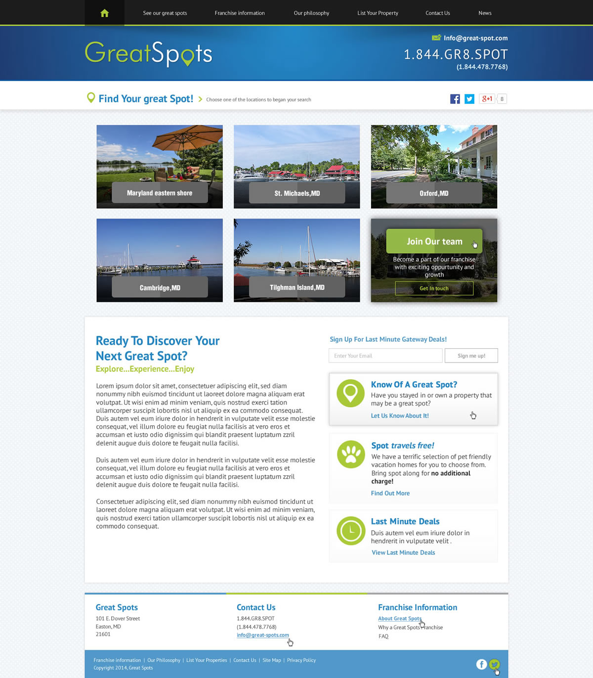 Web Design par A.D.S pour Great Spots | Design #3404871