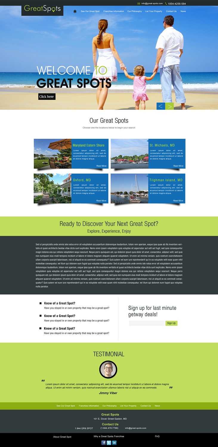 Web Design par Kuldeepak pour Great Spots | Design #3391504