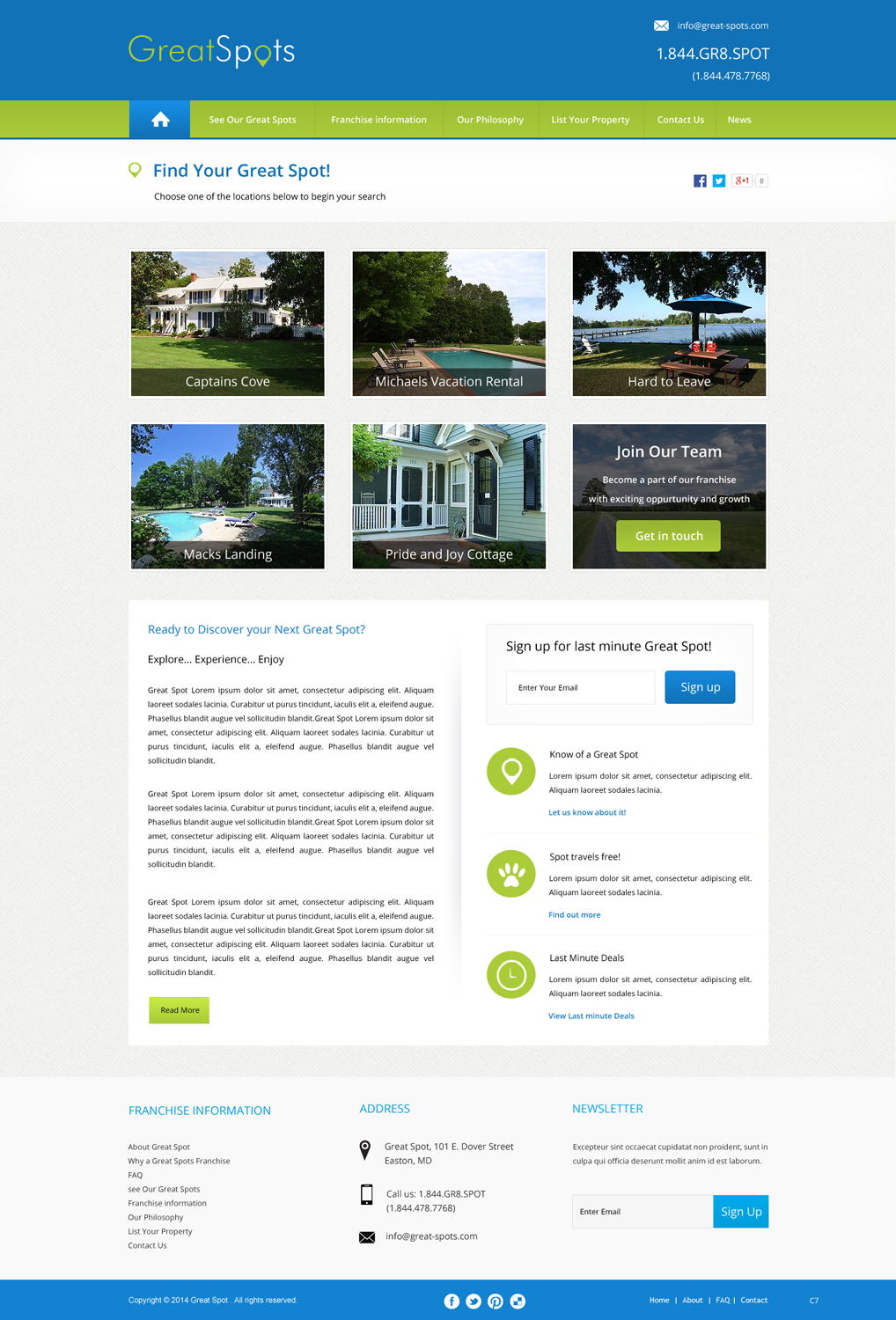 Web Design par pb pour Great Spots | Design #3382859