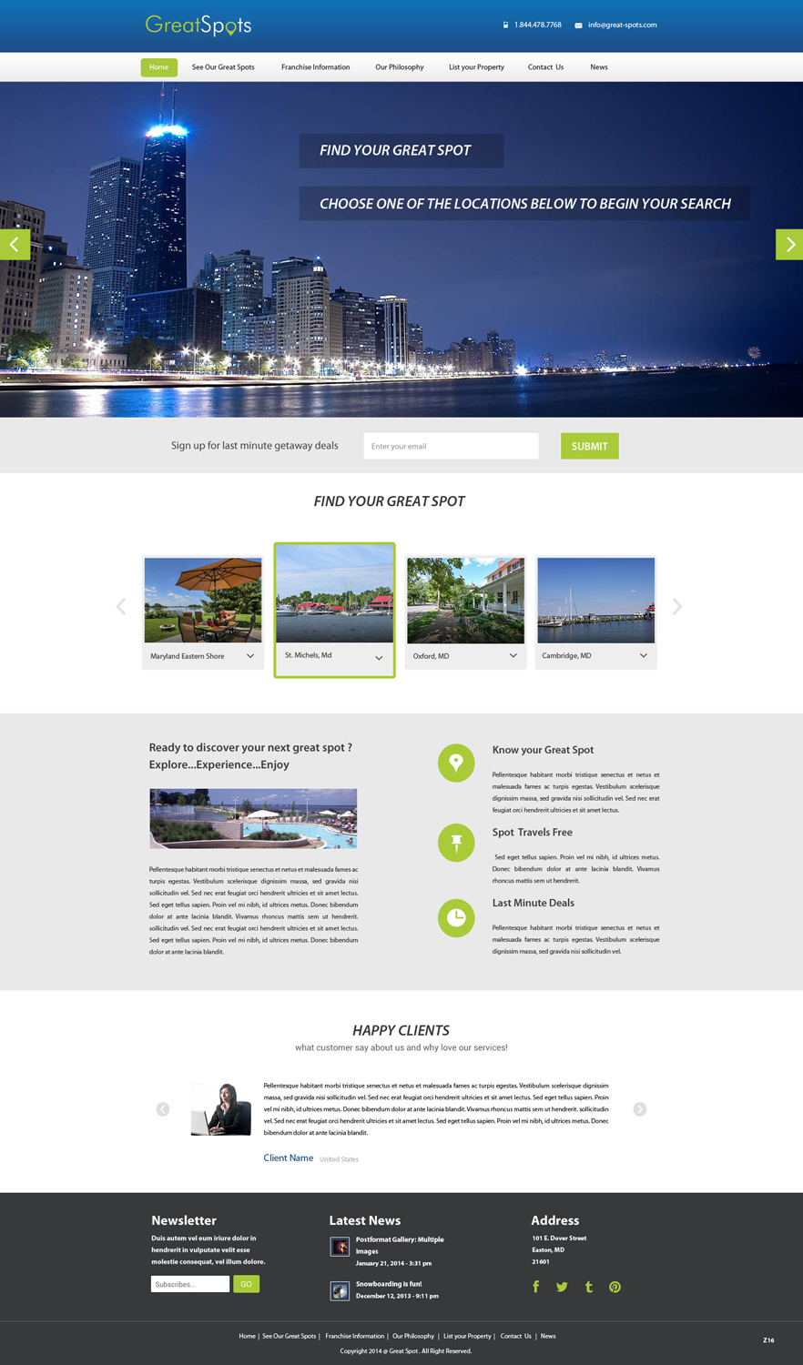 Web Design par pb pour Great Spots | Design #3382873