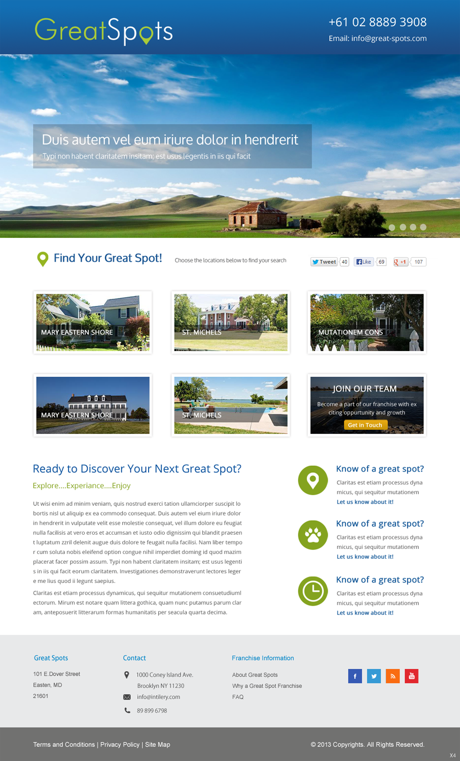 Web Design par pb pour Great Spots | Design #3394175