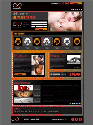 Dating Website splash page (Partially coded) | Web Design by CutCorner Creatives