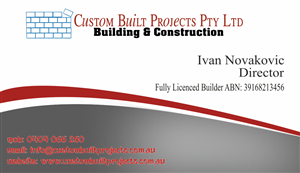 Business Card Design by somnath.mukerji1 for Custom Built Projects | Design: #3356251