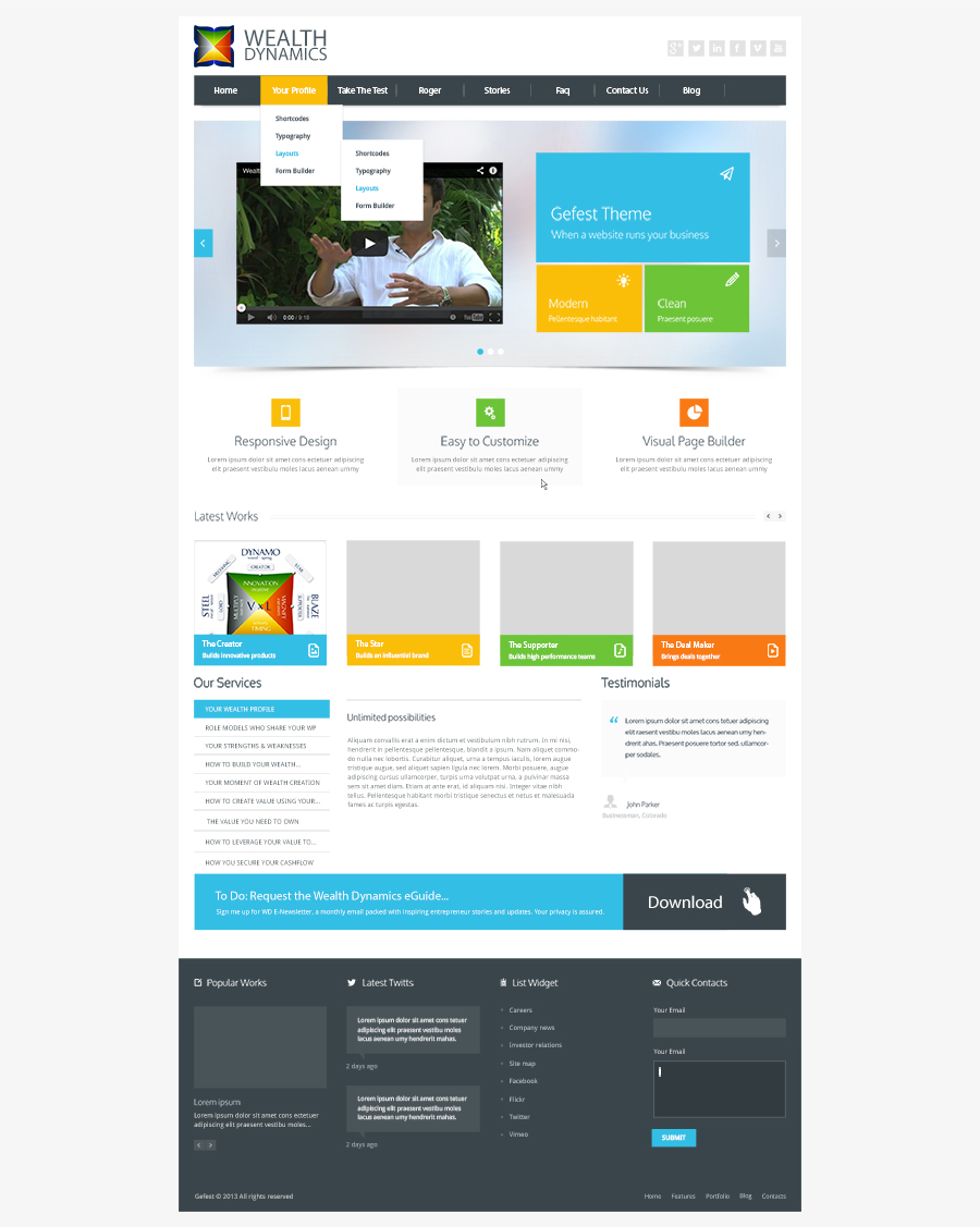 Wordpress Design by AlexAlbek for Wealth Dynamics Pte Ltd | Design #3466015