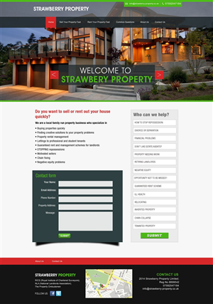 Web-Design von Kuldeepak für Strawberry Property | Design: #3397426