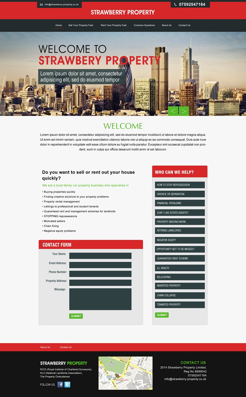 Web Design by Kuldeepak for Strawberry Property | Design #3397429