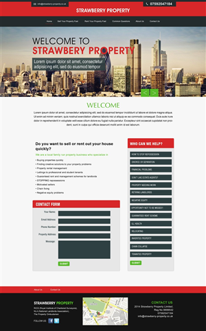 Web-Design von Kuldeepak für Strawberry Property | Design: #3397429