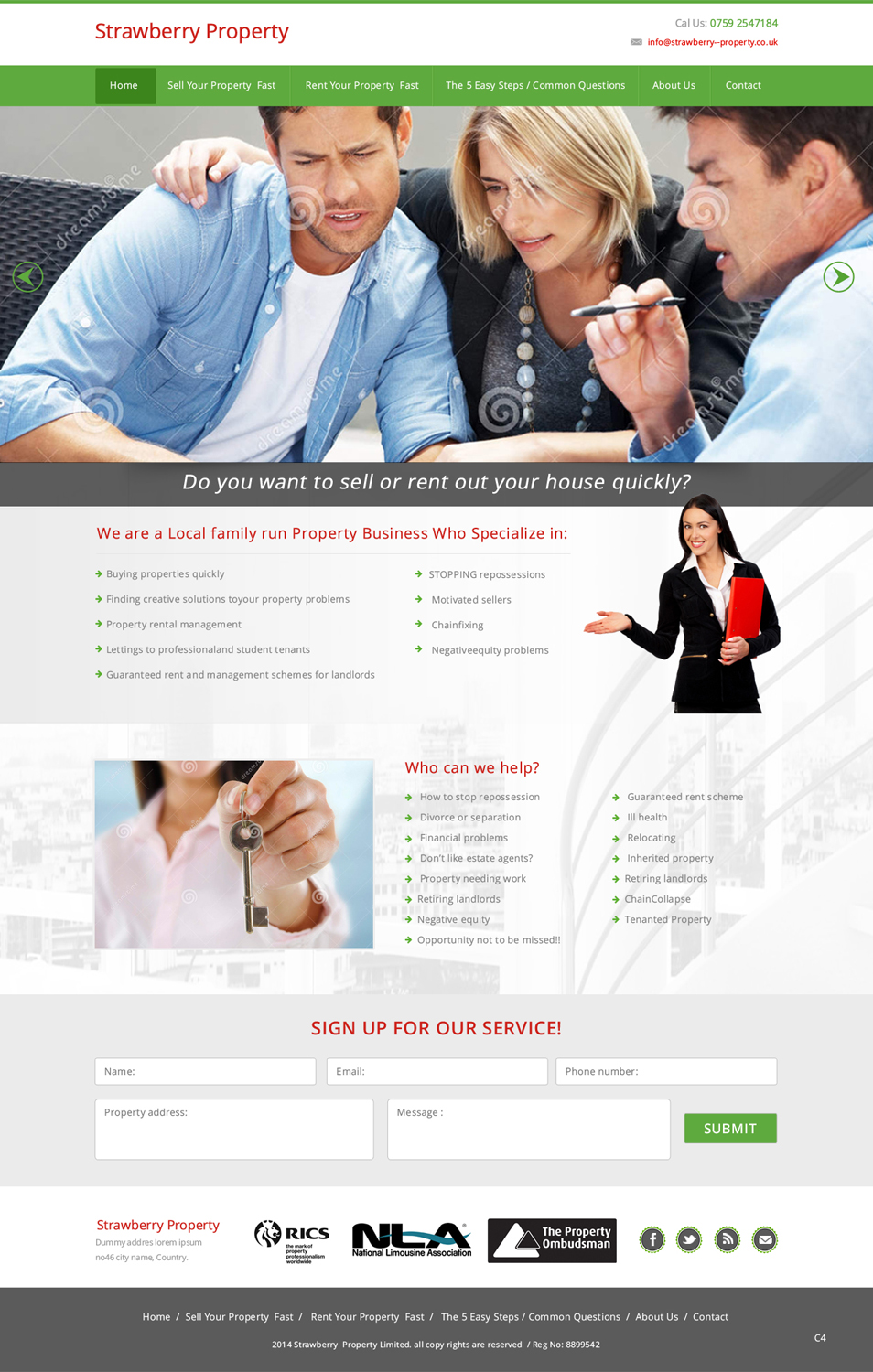 Web Design by pb for Strawberry Property | Design #3368625