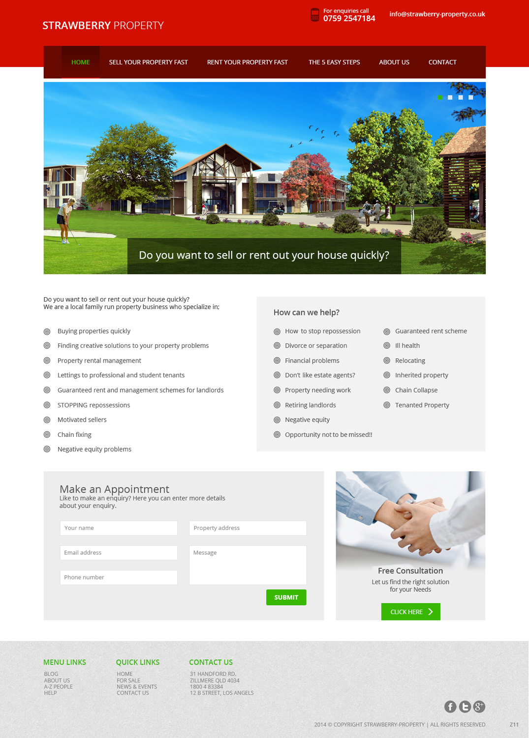 Web Design by pb for Strawberry Property | Design #3368636