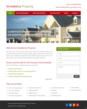 Web Design par pb pour Strawberry Property | Design : #3377133