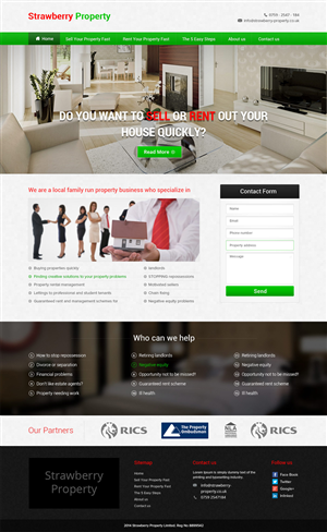 Web-Design von the-lion-king für Strawberry Property | Design: #3405171