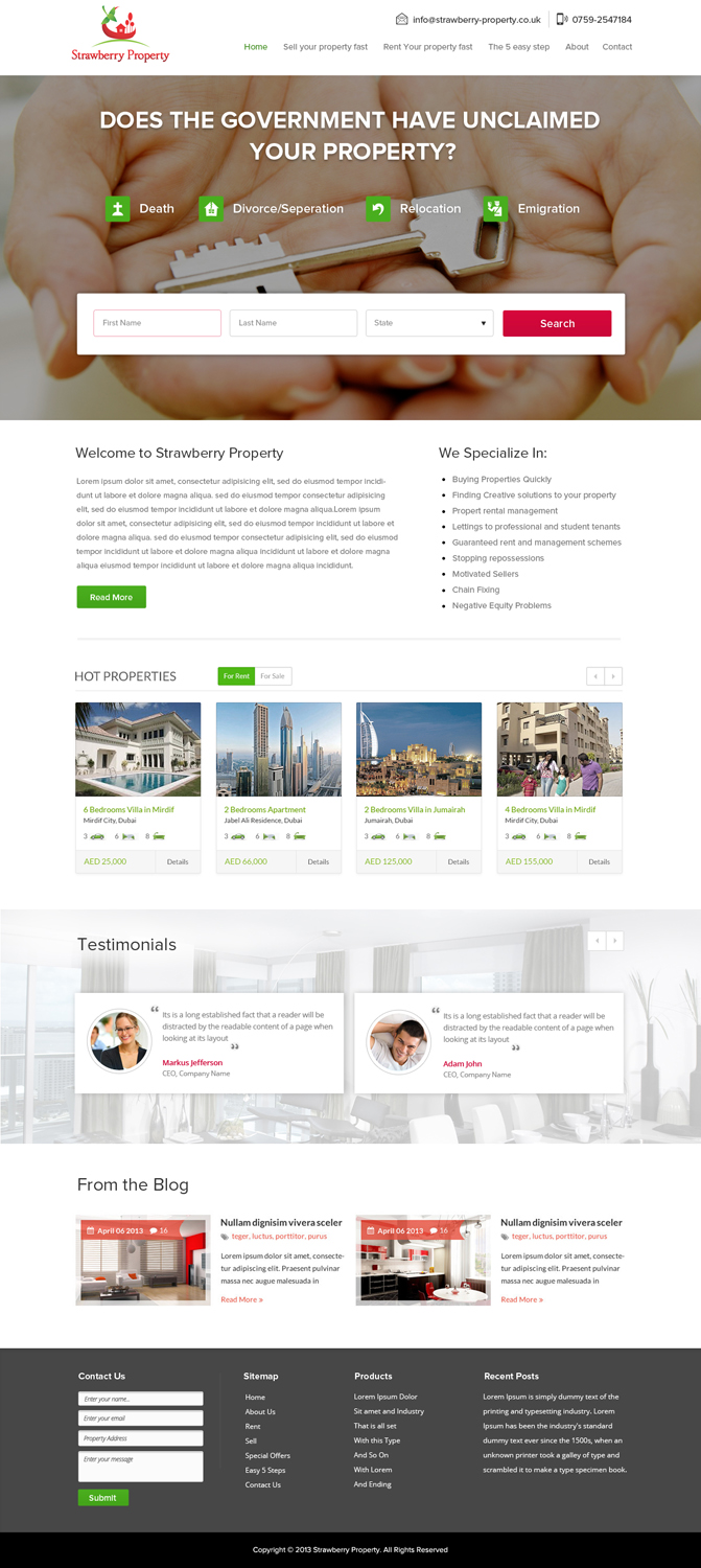 Web Design by OM for Strawberry Property | Design #3410706