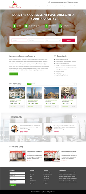 Web Design by OM for Strawberry Property | Design: #3410706