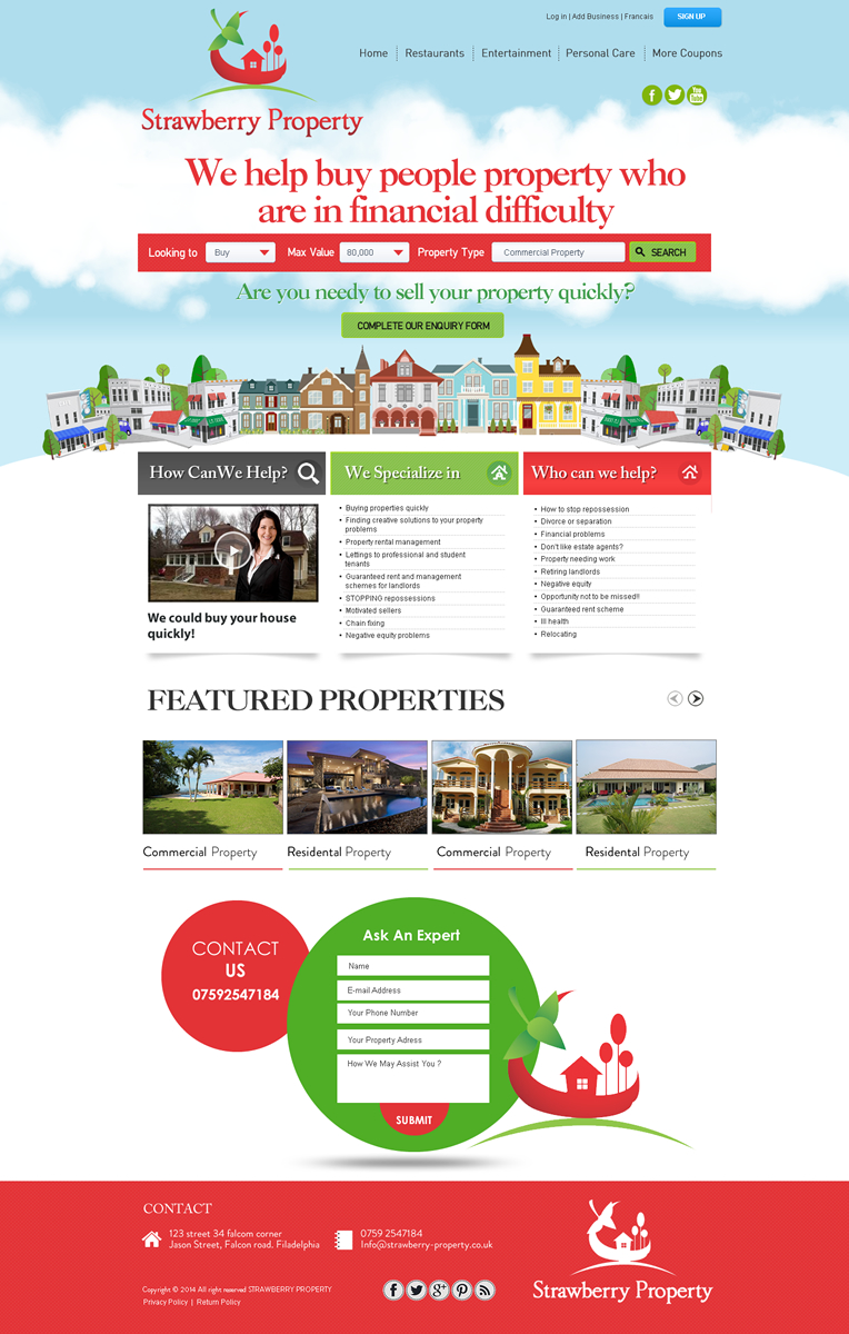 Web Design by Behriatech for Strawberry Property | Design #3488377