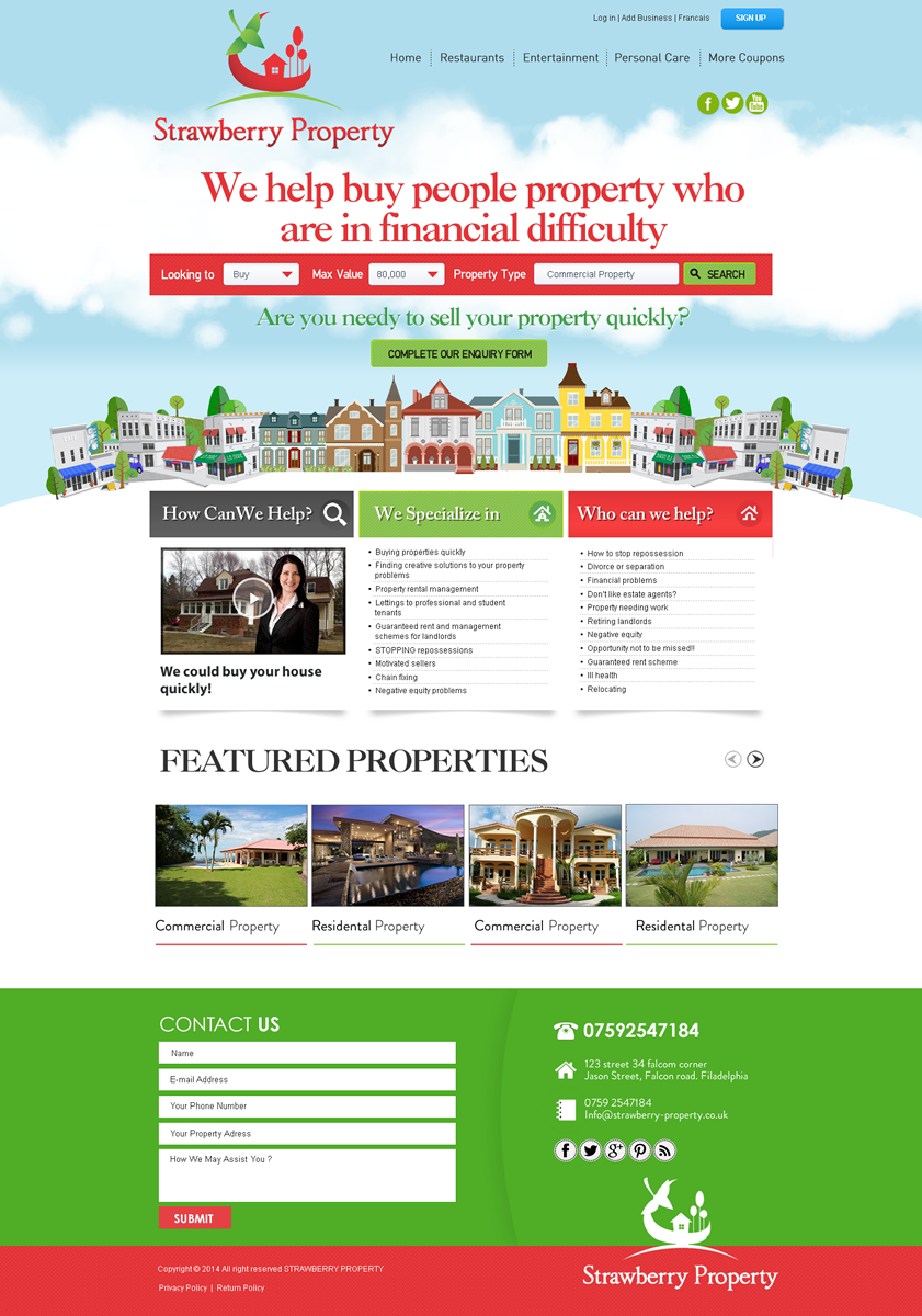 Web Design by Behriatech for Strawberry Property | Design #3488380