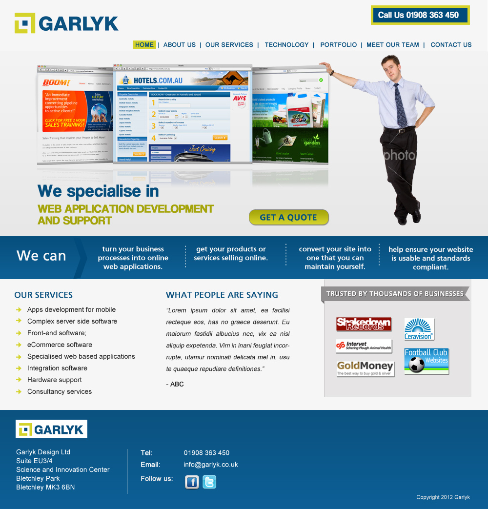 Web Design by Hetal  for Garlyk Limited | Design #844936