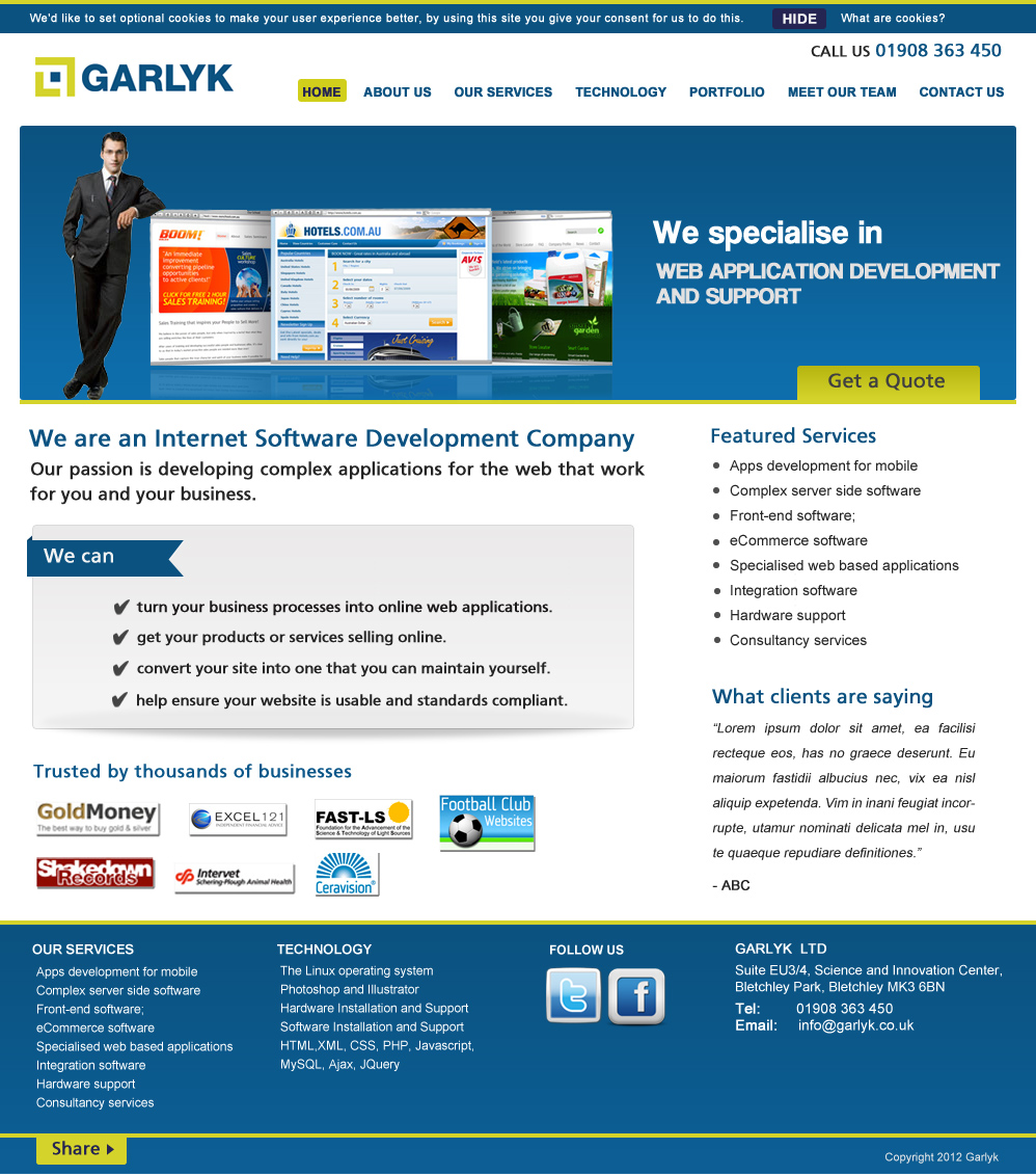 Web Design by Hetal  for Garlyk Limited | Design #849664