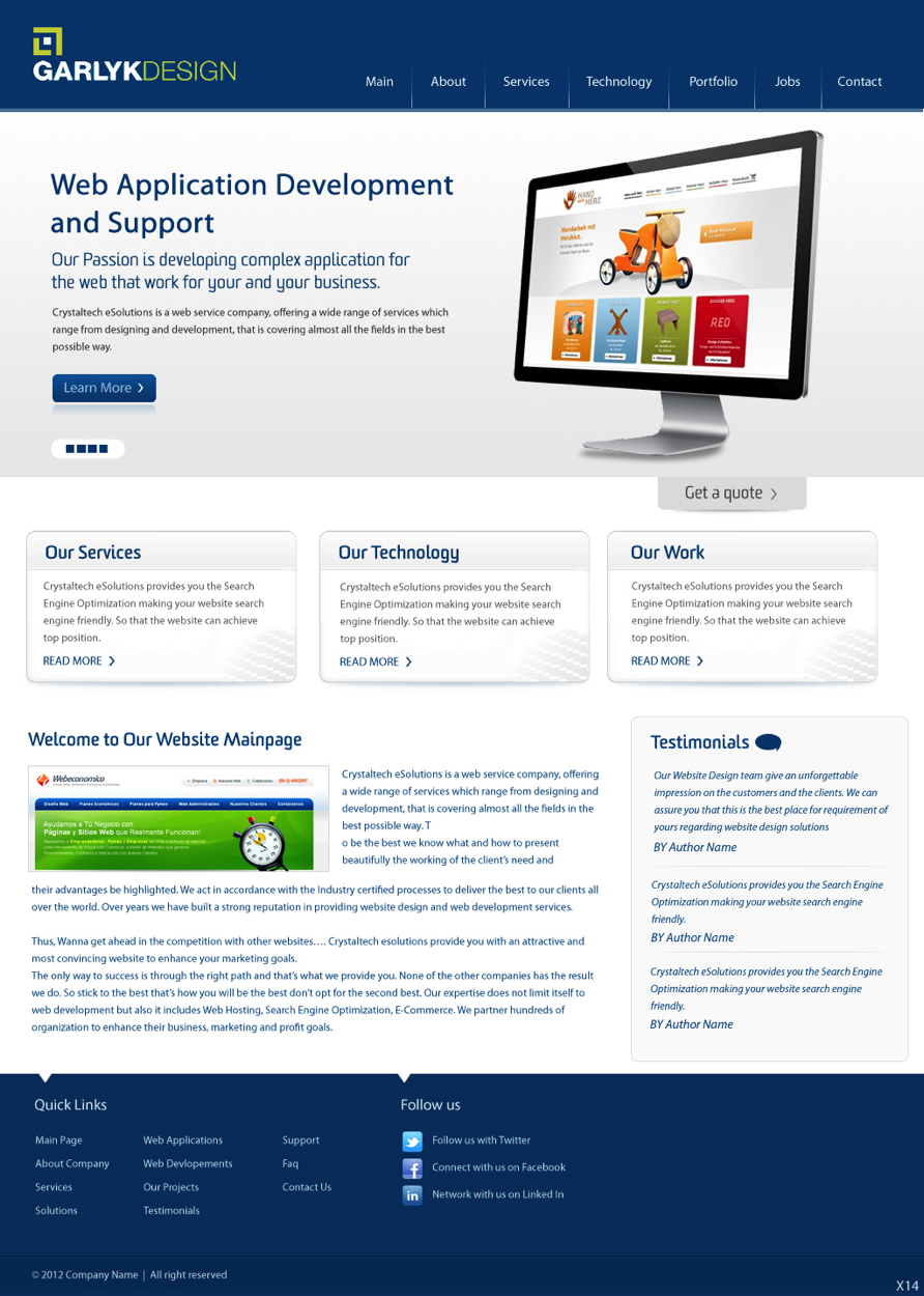 Web Design by pb for Garlyk Limited | Design #835597