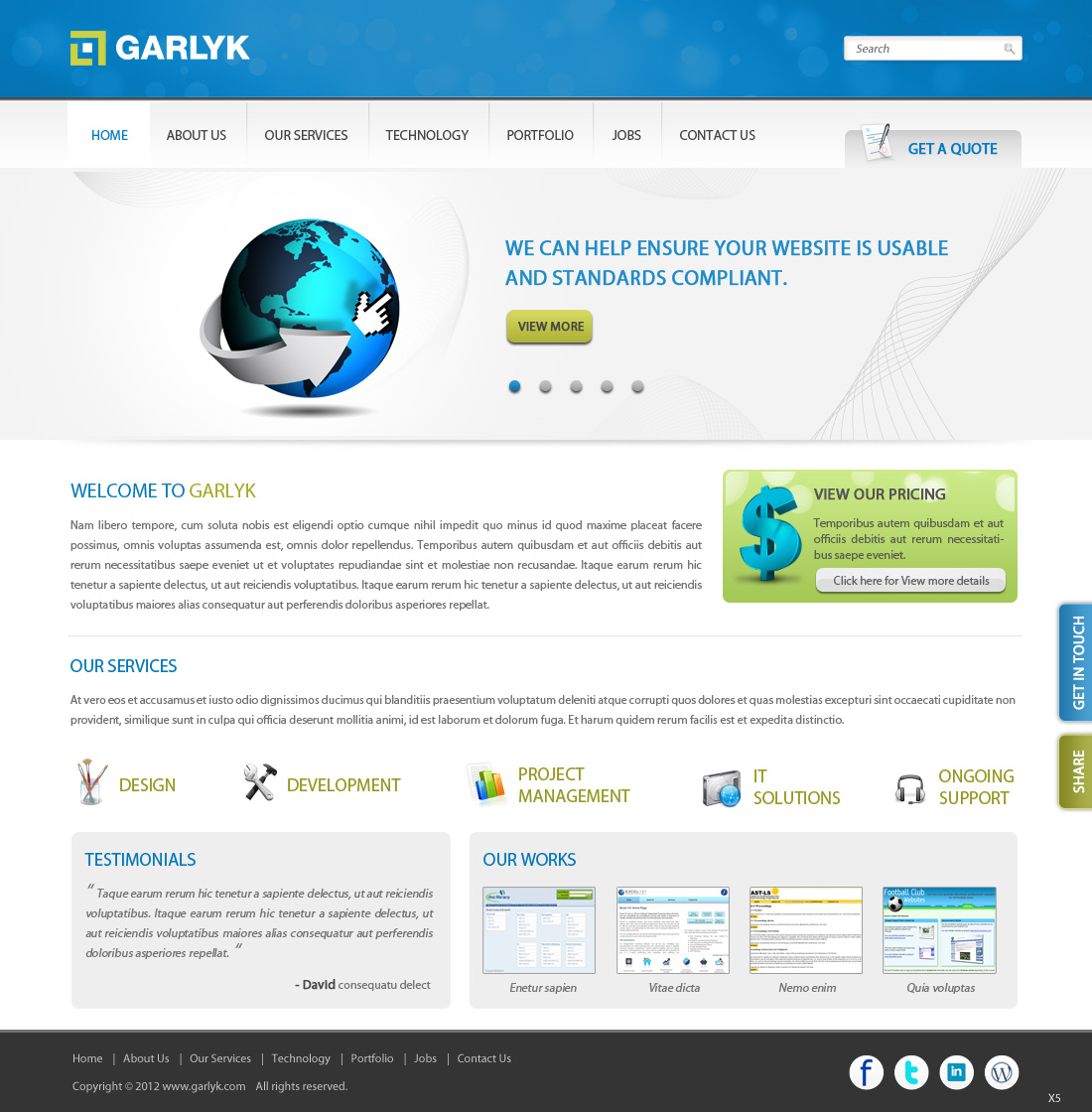 Diseño Web por pb para Garlyk Limited | Diseño #836800