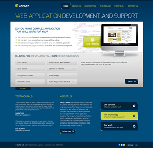 Web Design by Fuxxo Works for Garlyk Limited | Design: #849539