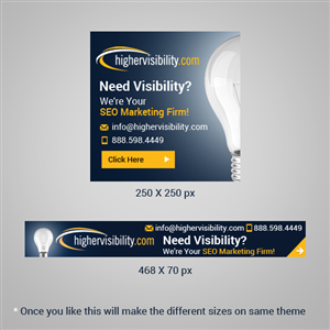 Banner Ad Design by Pixeleas for HigherVisibility | Design: #3368937