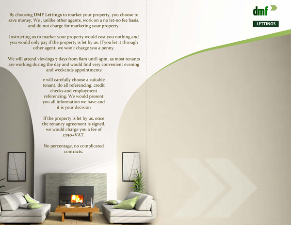Design de Brochure par James Sylvester pour DMF SALES & LETTINGS | Design #858759