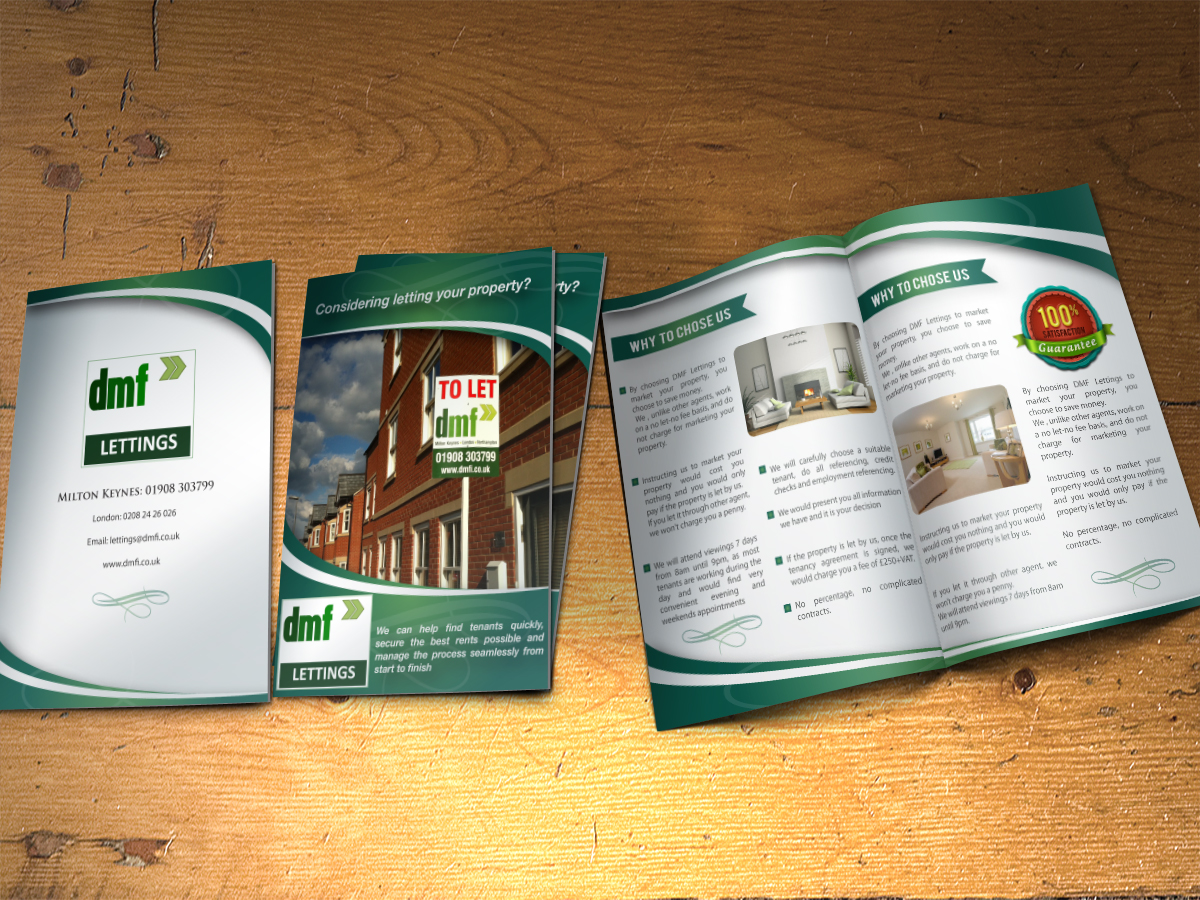 Design de Brochure par Sssilent pour DMF SALES & LETTINGS | Design #858538