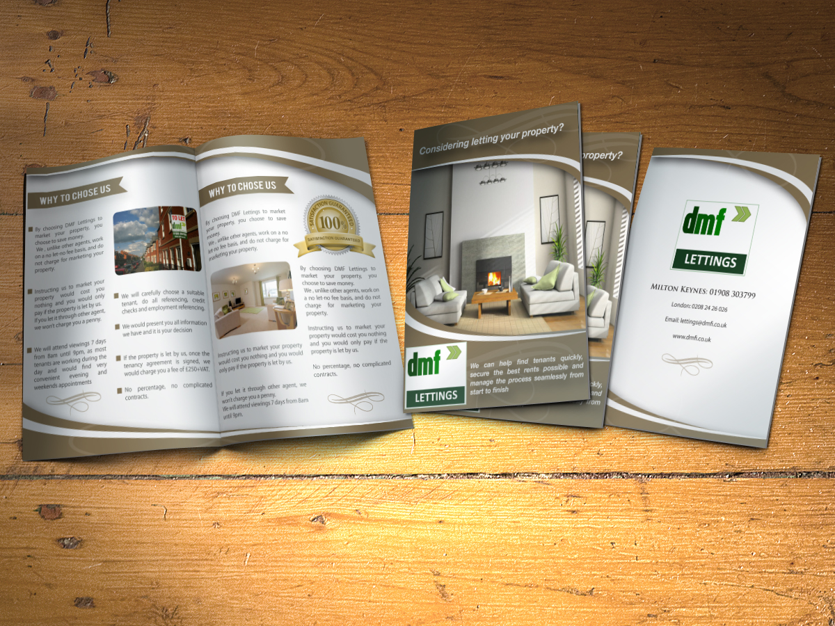 Broschüren-Design von Sssilent für DMF SALES & LETTINGS | Design #858577