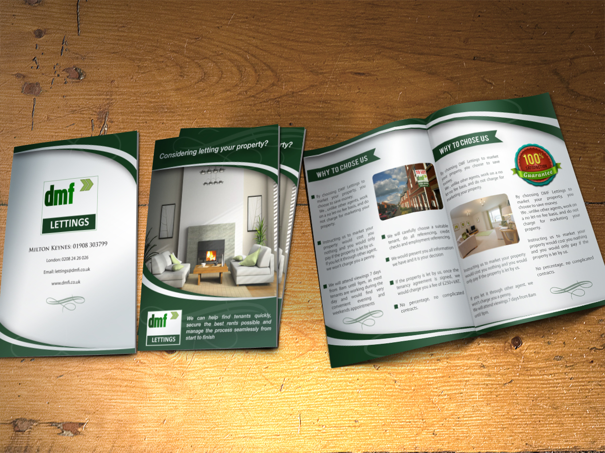 Design de Brochure par Sssilent pour DMF SALES & LETTINGS | Design #858811
