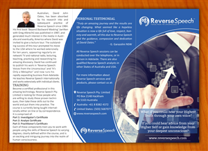 Broschüren-Design von Sbss für Reverse Speech Pty. Ltd. | Design: #3372317