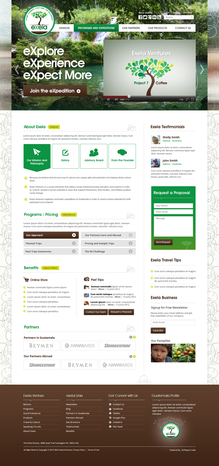 Design Wordpress par the-lion-king pour Exela Ventures LLC | Design #889068