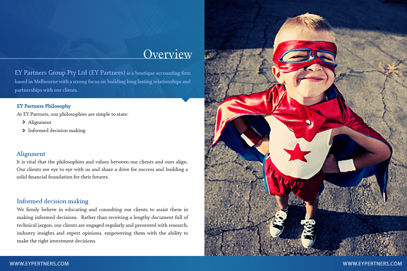Brochure Design by Best Design Hub for EY Partners Group | Design #3387509