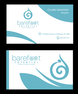 Bare foot potential Business cards - yoga studio | Business Card Design by Satyajit Sil Creations