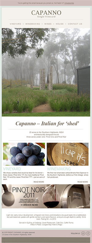 Winery needs MailChimp newsletter | Newsletter-Design von Sucre