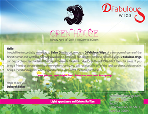 Event for Hair Salon Wigs | Postcard Design by Master's Logo