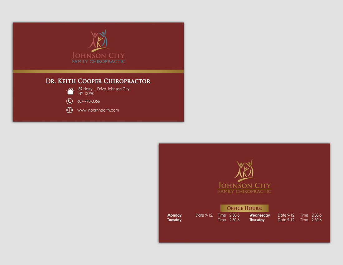 Visitenkarten-Design von yganess für Johnson City Family Chiropractic | Design #3409293