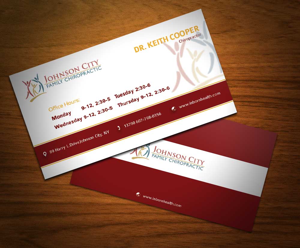 Diseño de Tarjeta de Presentación por hesanhasan para Johnson City Family Chiropractic | Diseño #3423722