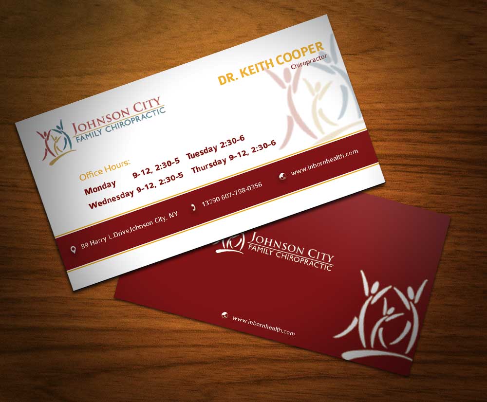 Diseño de Tarjeta de Presentación por hesanhasan para Johnson City Family Chiropractic | Diseño #3423725