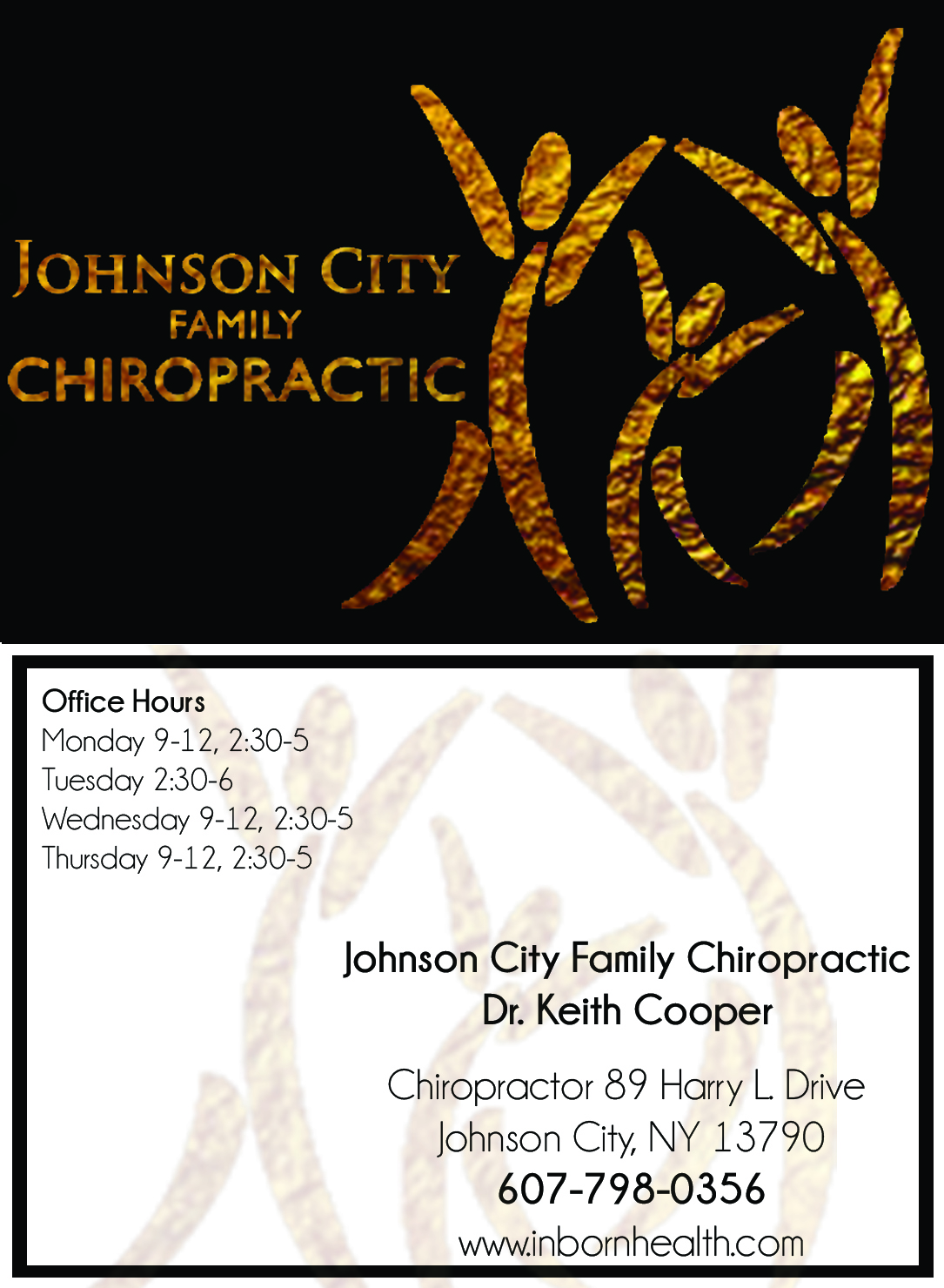 Business Card Design by NLDesign for Johnson City Family Chiropractic | Design #3441182