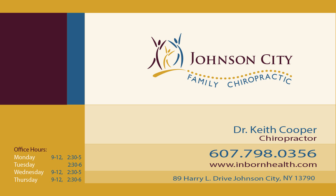 Business Card Design by I P Designs for Johnson City Family Chiropractic | Design #3422824