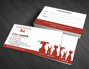 Design de Carte de Visite par  Artman pour Westmonte Animal Clinic | Design : #3432052