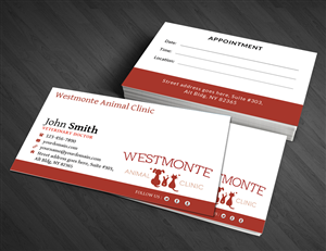 Design de Carte de Visite par  Artman pour Westmonte Animal Clinic | Design : #3432122
