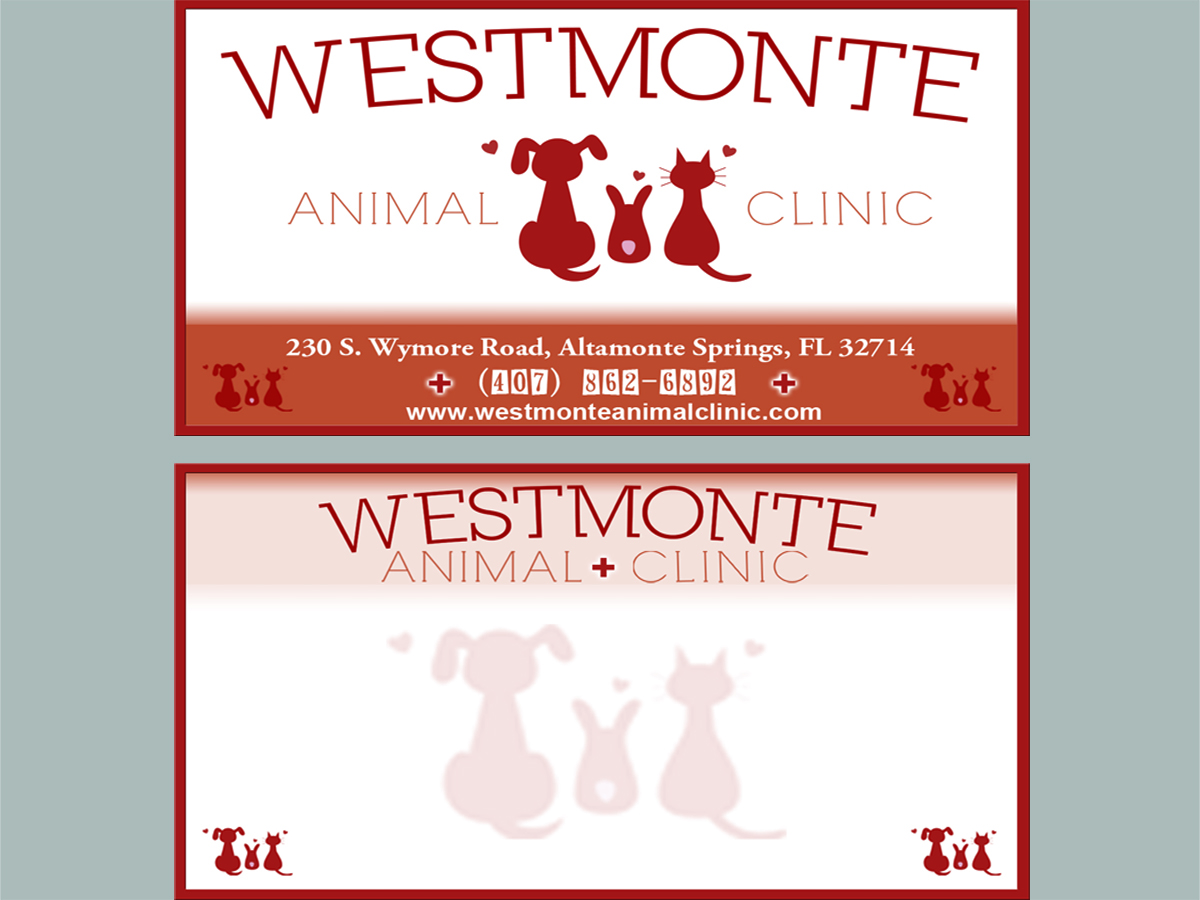 Business Card Design by prabir for Westmonte Animal Clinic | Design #3372337