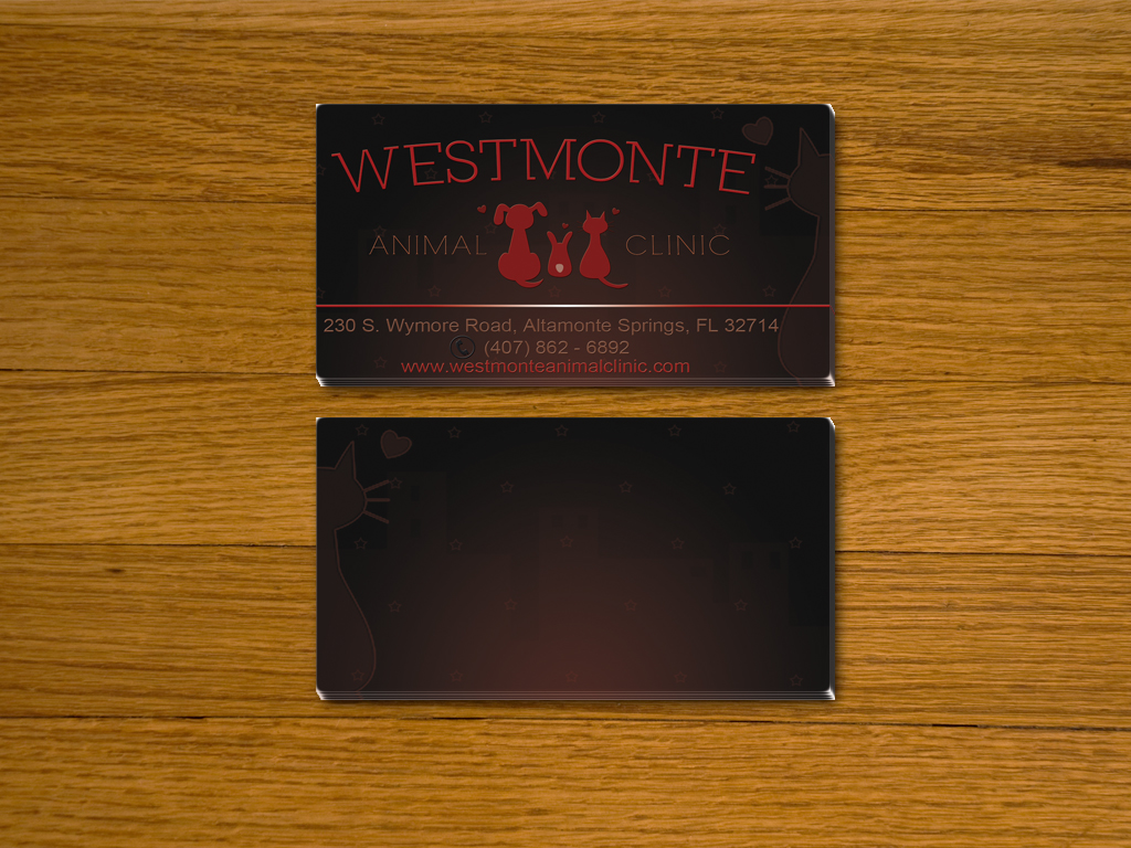 Diseño de Tarjeta de Presentación por prabir para Westmonte Animal Clinic | Diseño #3400414