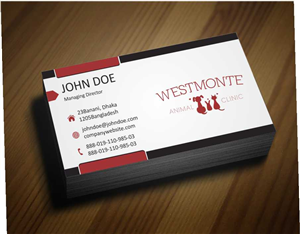 Design de Carte de Visite par AwsomeD pour Westmonte Animal Clinic | Design : #3371365