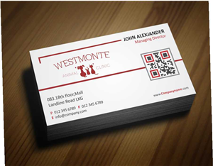 Design de Carte de Visite par AwsomeD pour Westmonte Animal Clinic | Design #3371371