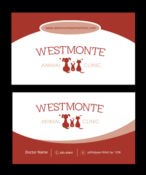 Business Card Design by Satyajit Sil Creations for Westmonte Animal Clinic | Design: #3406068