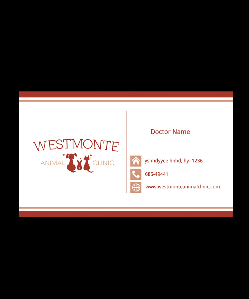 Business Card Design by Satyajit Sil Creations for Westmonte Animal Clinic | Design #3416729