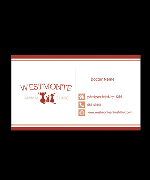 Business Card Design by Satyajit Sil Creations for Westmonte Animal Clinic | Design: #3416729